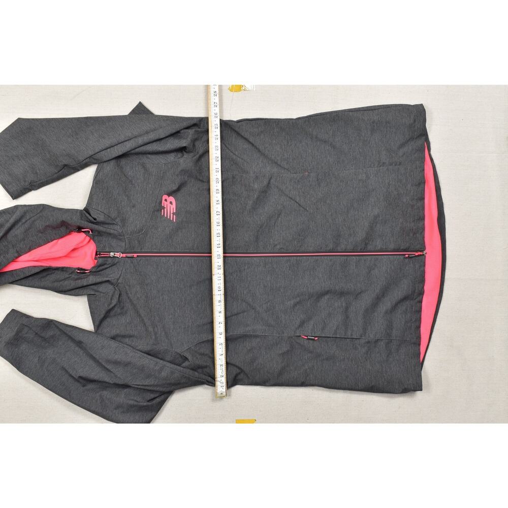 New Balance Women's 3X Gray Pink Full Zip Hooded Windbreaker Jacket Lightweight - Picture 8 of 8